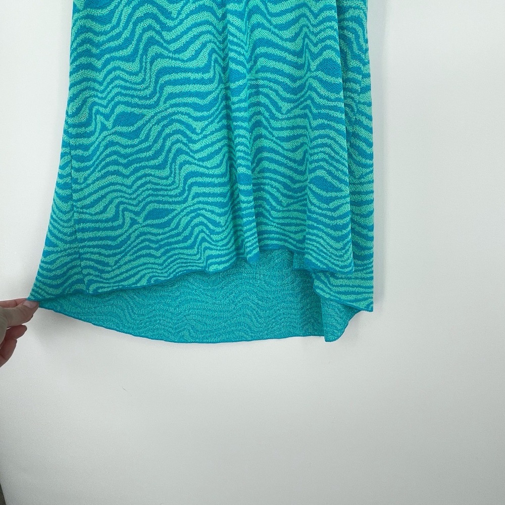 Zara Womens Blue Green Spaghetti Strap Body Con Viscose Summer Resort Dress M - Picture 9 of 11